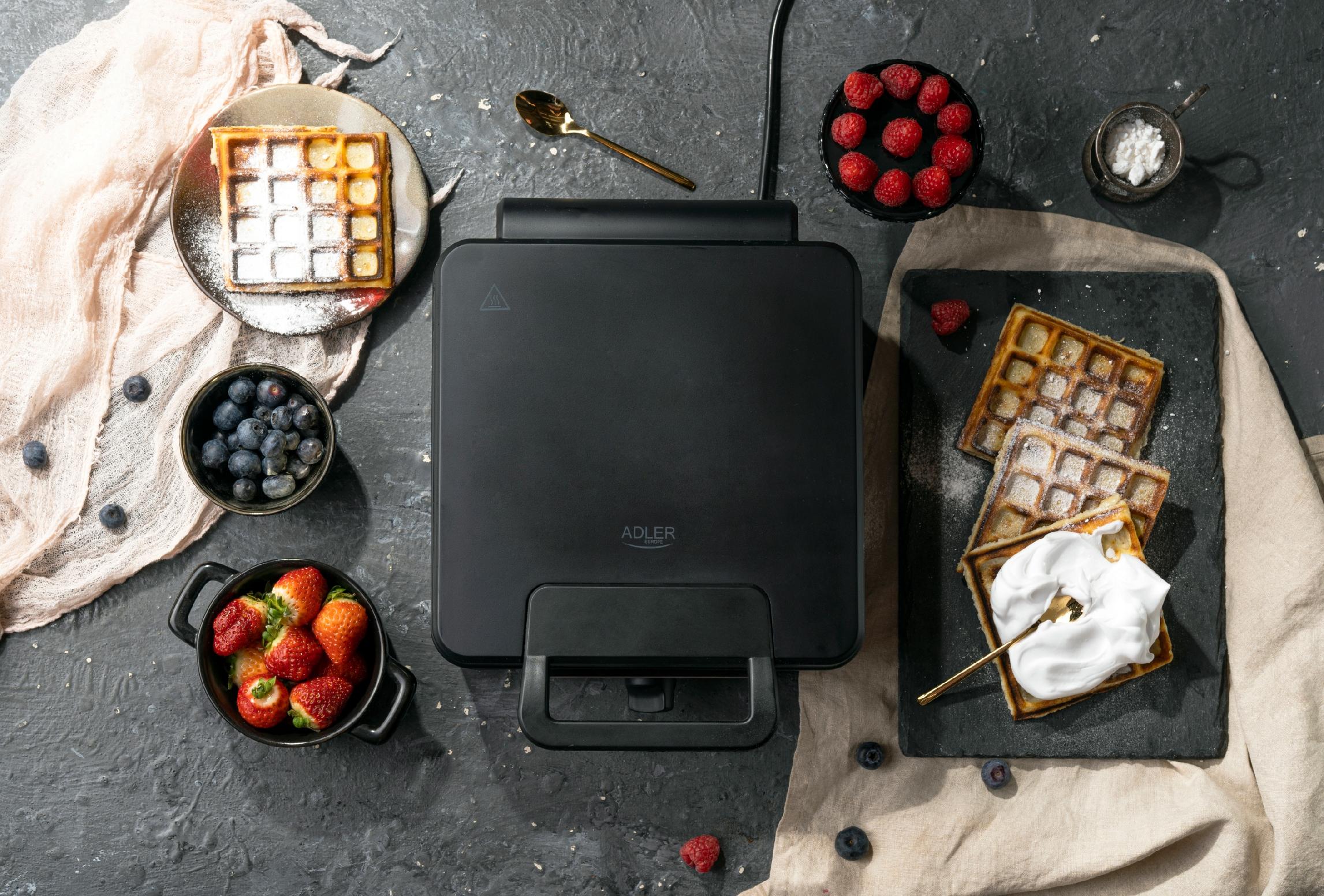 GOFROWNICA DUŻA MOC 1800W 4 CHRUPIĄCE GOFRY AD3049