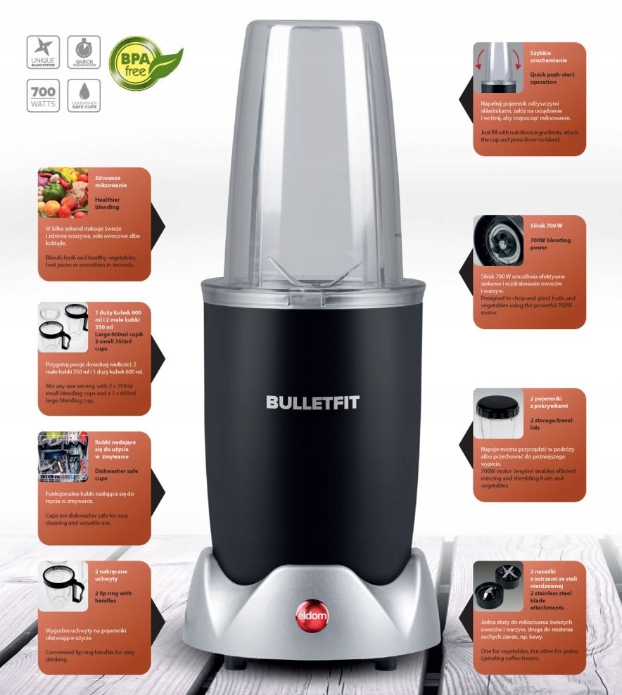 Blender kielichowy NUTRI BLENDER BIDON