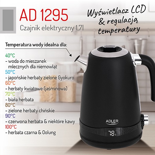 Czajnik elektryczny ADLER AD1295 CZARNY