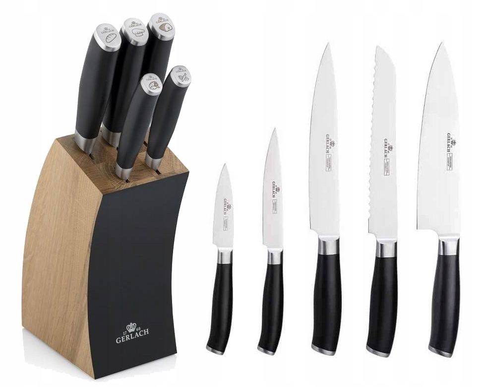 Komplet noży w bloku Gerlach Deco Black 5 szt. 991
