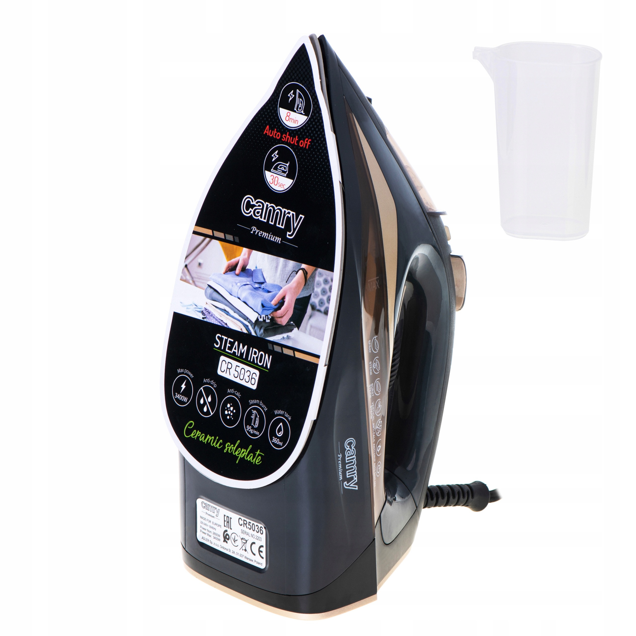 ŻELAZKO PAROWE 3400W STRAŻAK ANTI-CALC CR5036