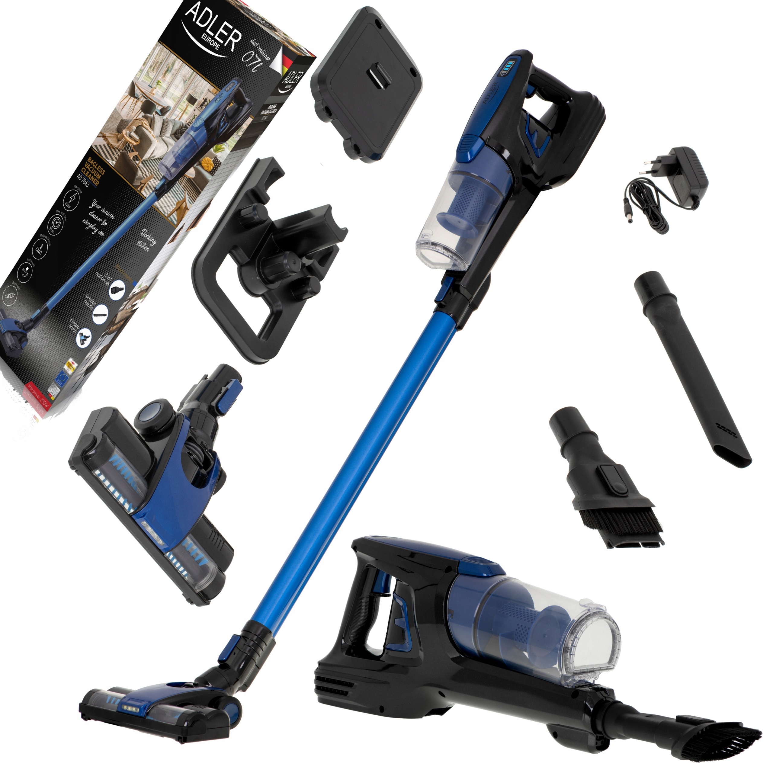 Odkurzacz pionowy BEZPRZEWODOWY Adler AD7043