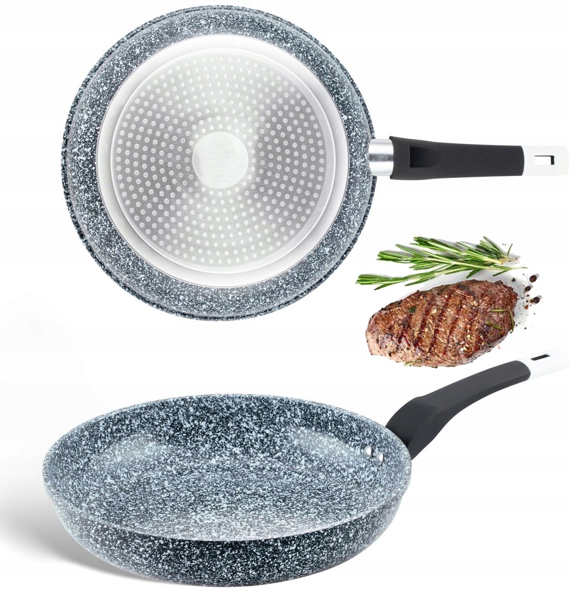 Patelnia GRANITOWA MARMURKOWA INDUKCJA GAZ 30CM