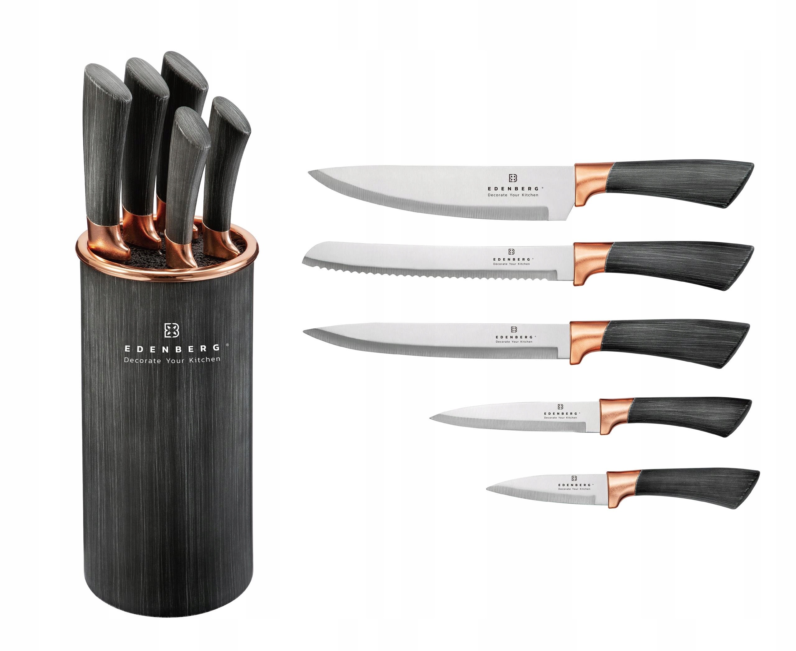 Komplet noży w bloku Edenberg ZESTAW NOŻY 5 szt.