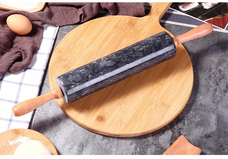 MARMUROWY WAŁEK KUCHENNY DO CIASTA PODSTAWKA 46CM