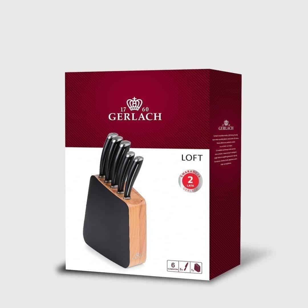 Gerlach Loft 981 Zestaw noży kuchennych w bloku