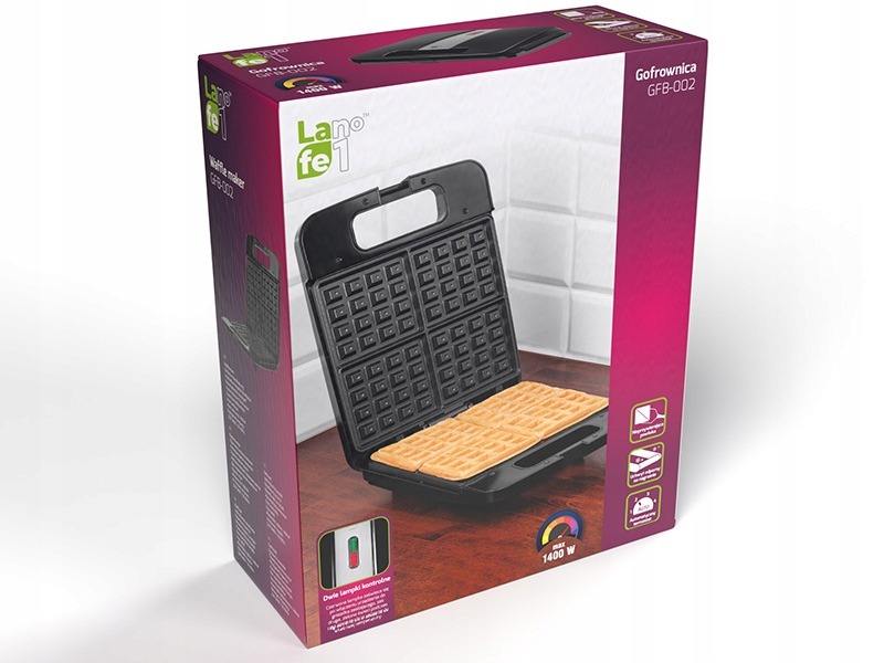 Gofrownica Lafe GFB002 1400W prostokąt termostat