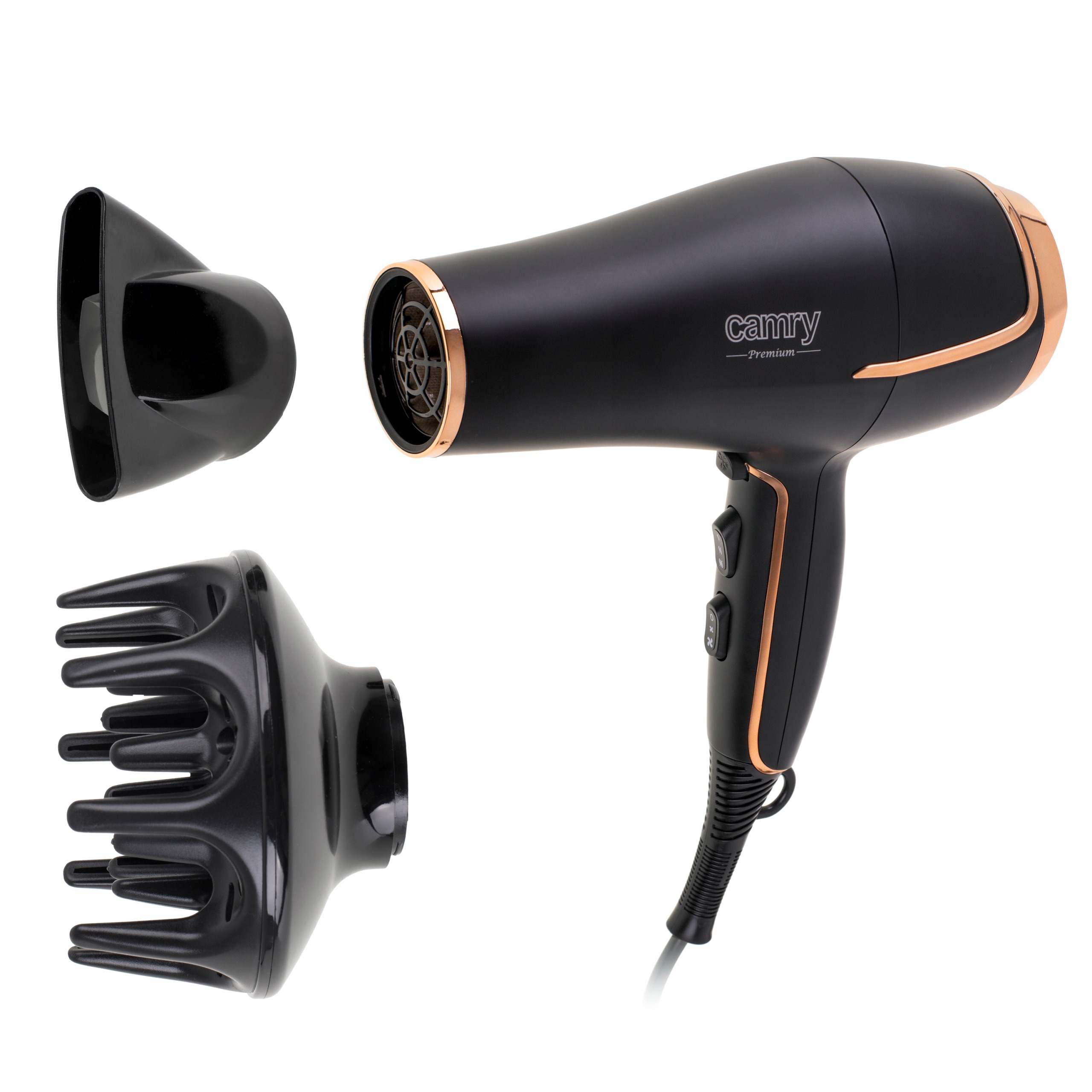 SUSZARKA DO WŁOSÓW Z JONIZACJĄ 2200W DYFUZOR BLACK