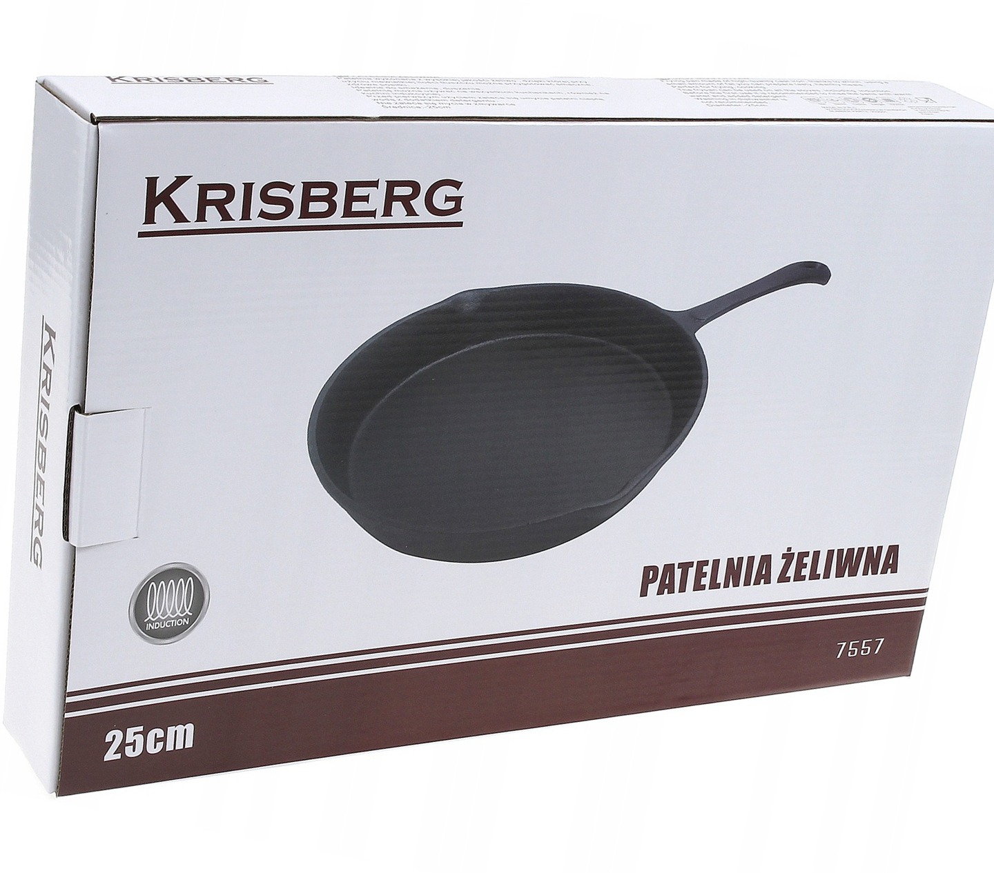 PATELNIA 25cm Żeliwna Ciężka 7557 INDUKCJA GAZ