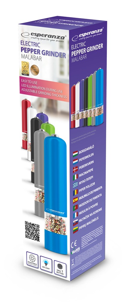 MŁYNEK ELEKTRYCZNY DO SOLI PIEPRZU czerwony EKP001