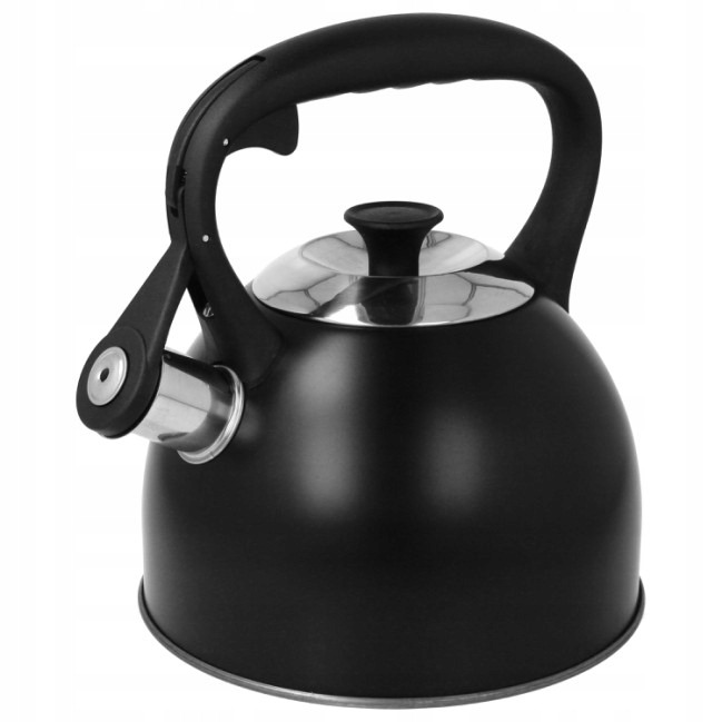 CZAJNIK GAZ INDUKCJA Z GWIZDKIEM CZARNY MAT 2,5 L