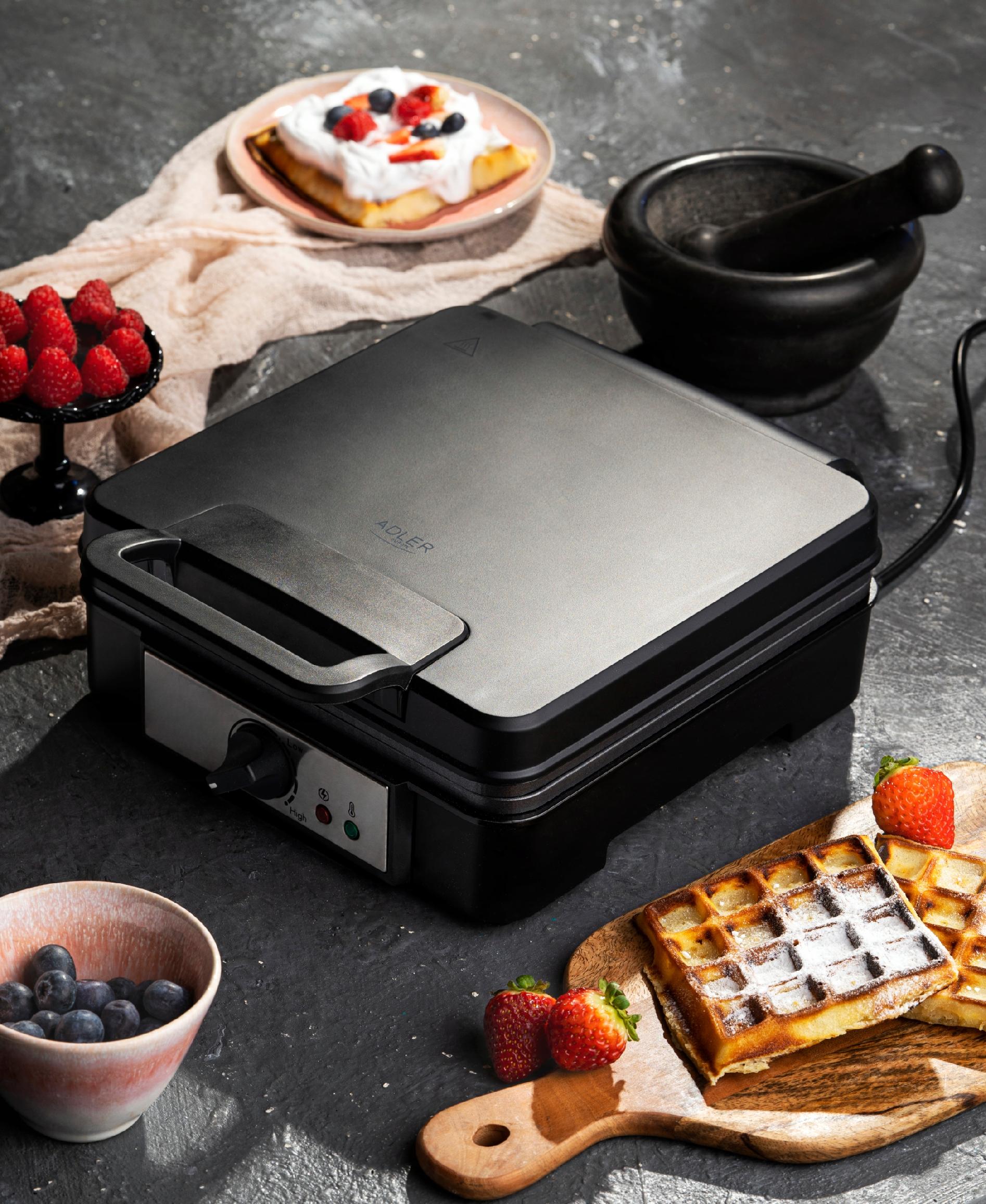 GOFROWNICA DUŻA MOC 1800W 4 CHRUPIĄCE GOFRY AD3049