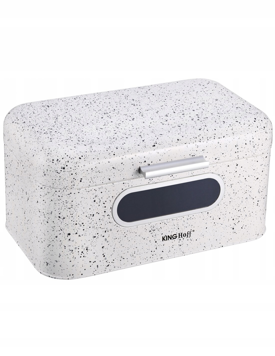 CHLEBAK STALOWY Z OKIENKIEM MARMUREK BIAŁY