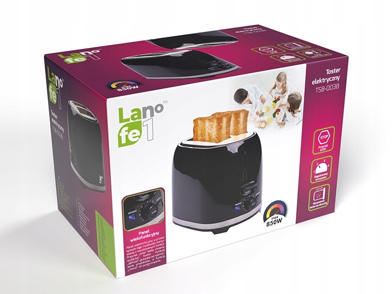 Toster Lafe TSB003B czarny 850W