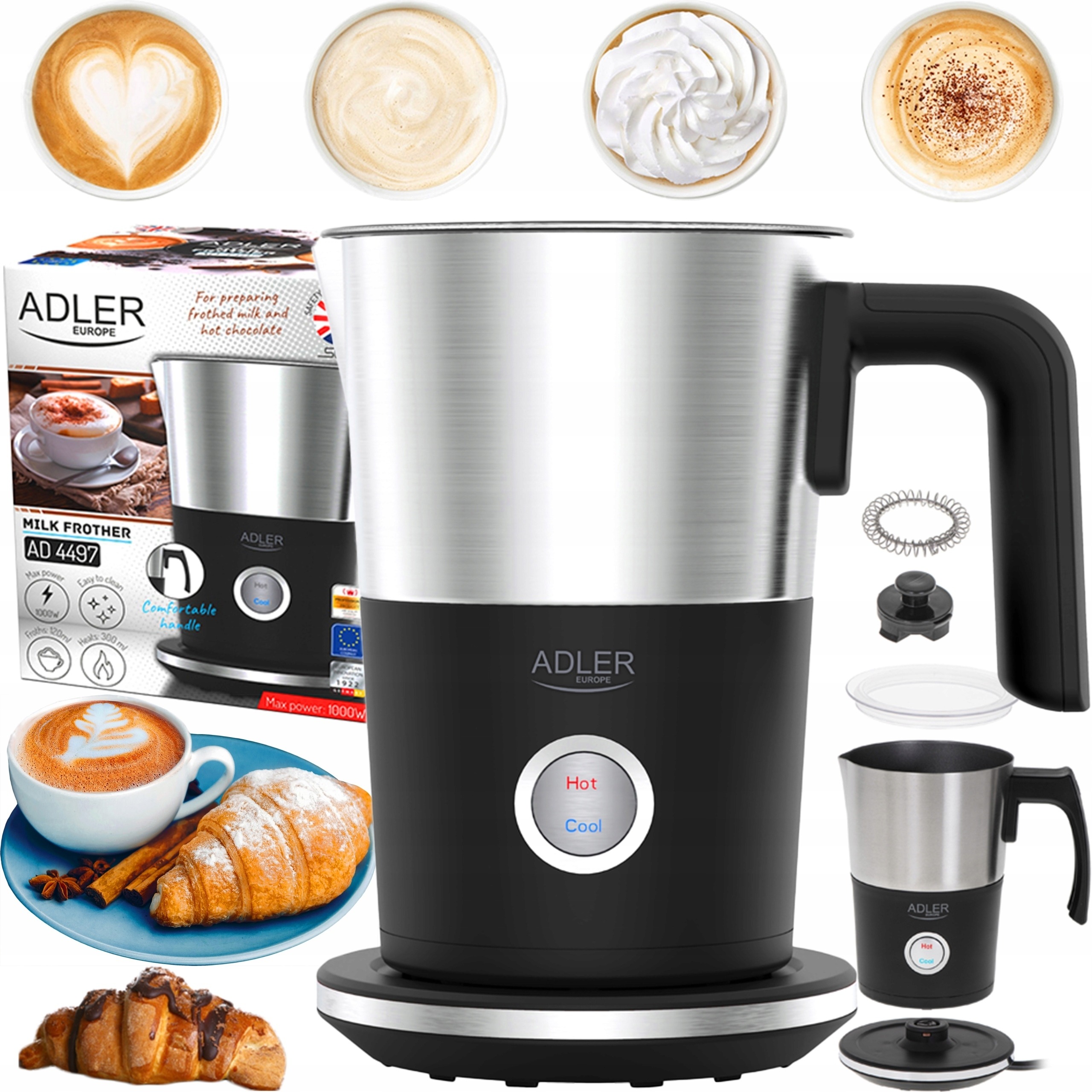 ELEKTRYCZNY SPIENIACZ DO MLEKA LATTE AD4495