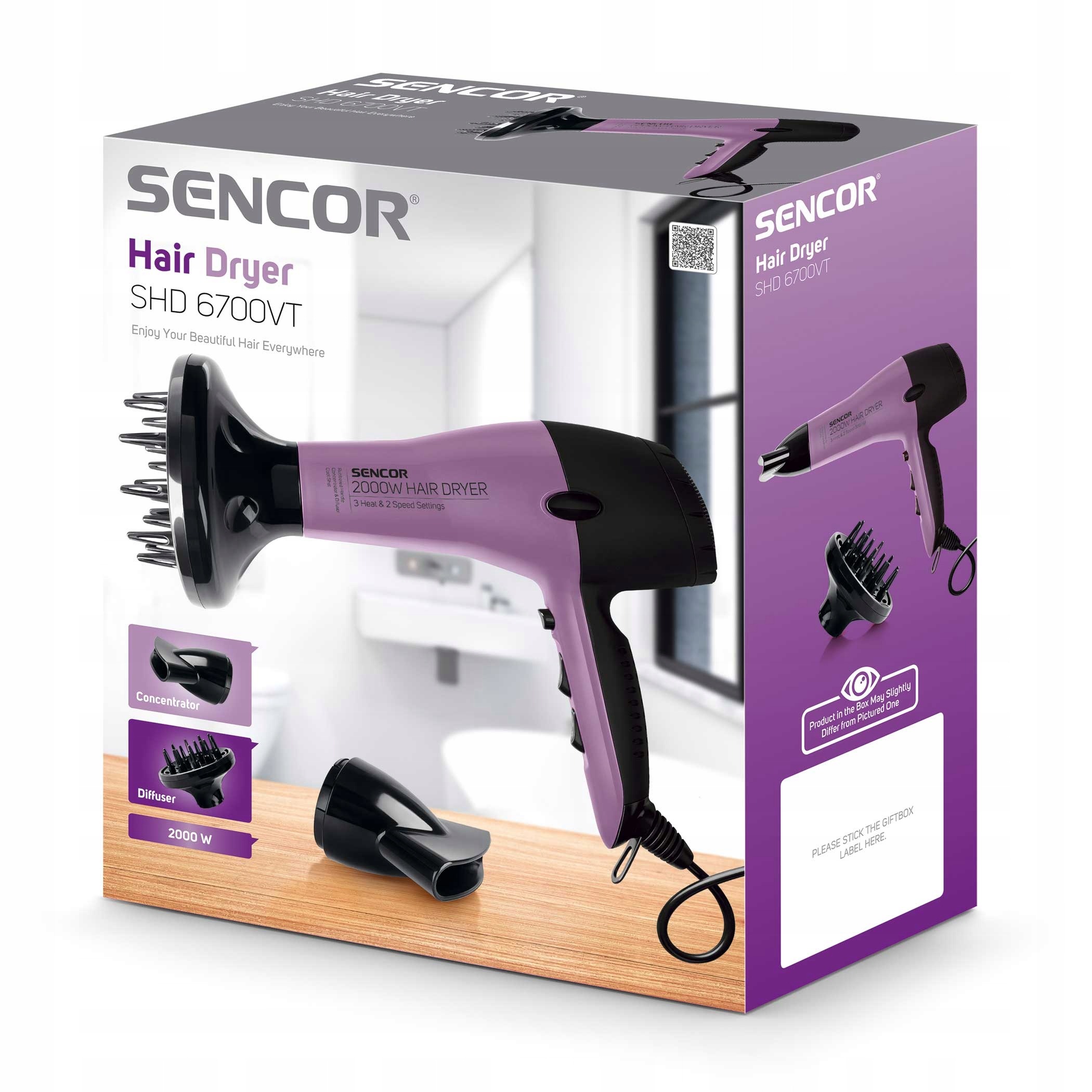Suszarka do włosów z dyfuzorem Sencor 2000W 6700VT