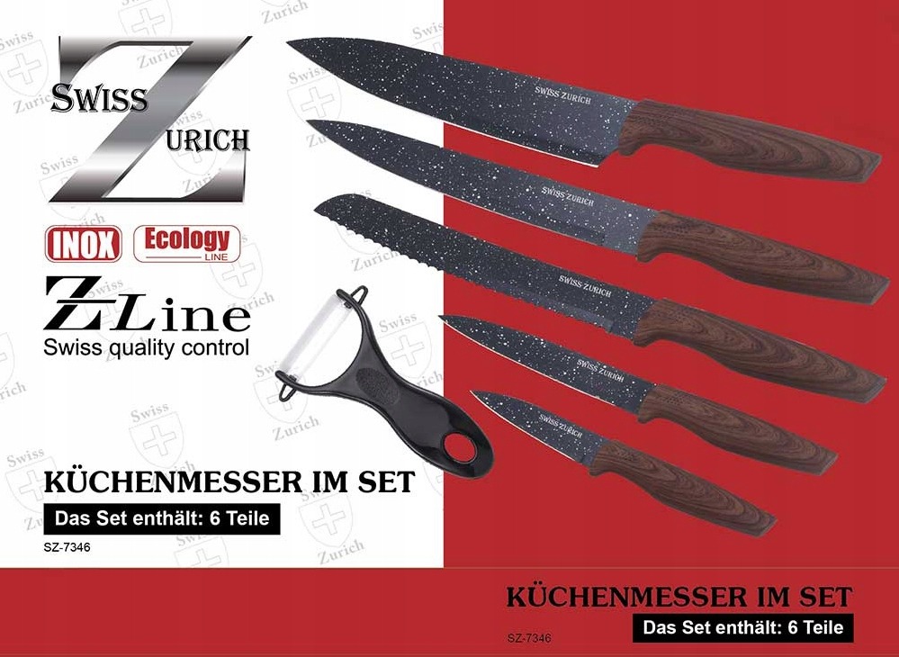 ZESTAW NOŻY + OBIERACZKA 6 EL NOŻE SWISS SZ7346