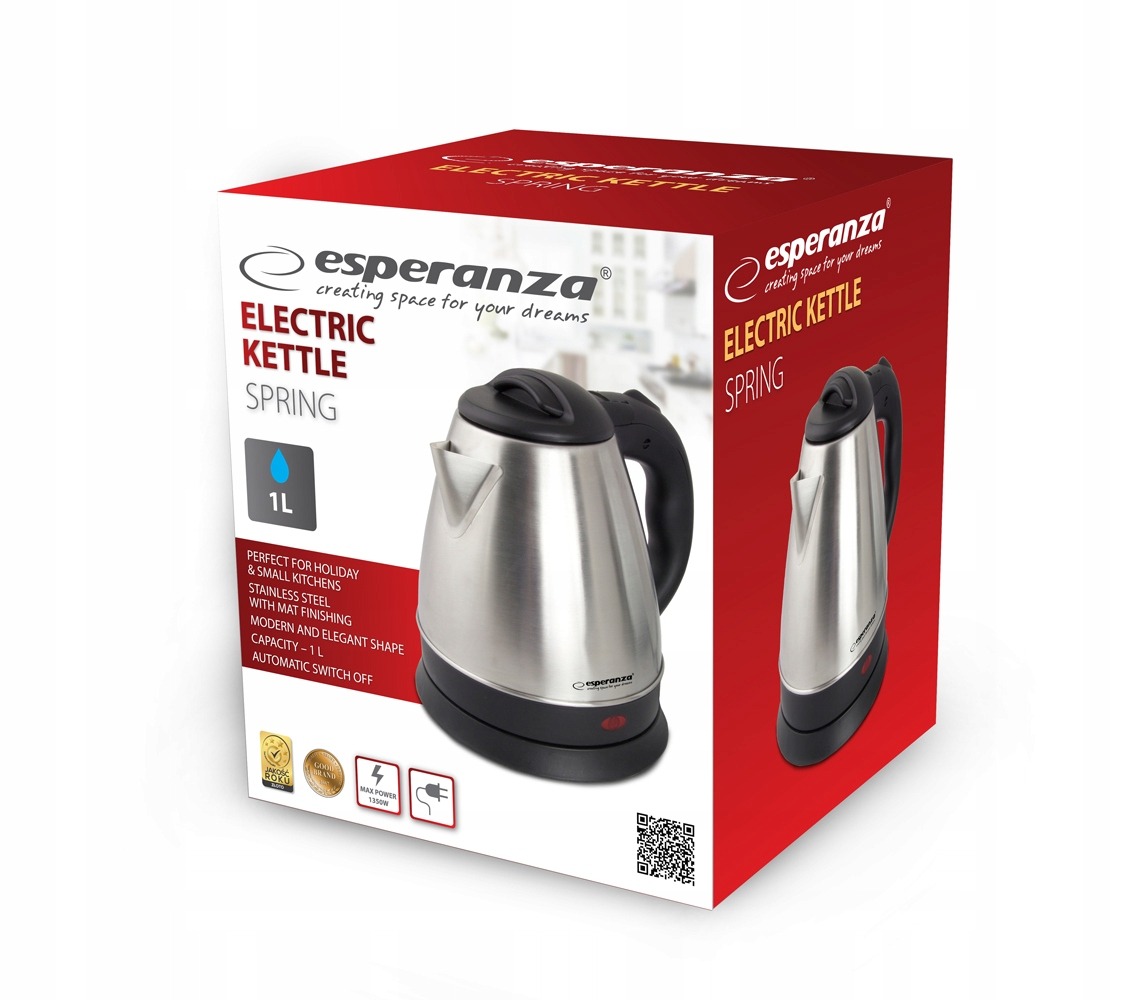 MAŁY CZAJNIK ELEKTRYCZNY METALOWY 1L EKK016 INOX