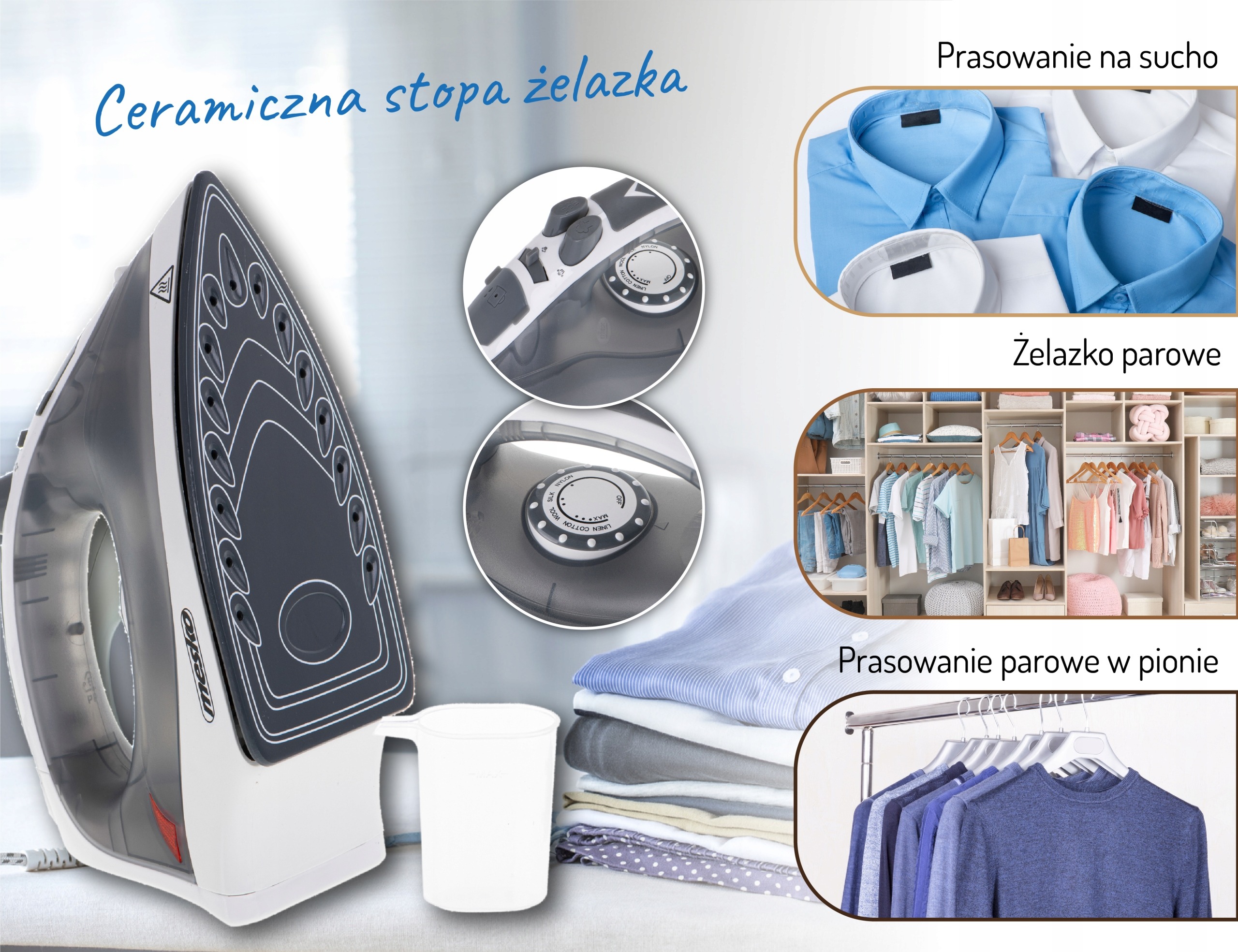 ŻELAZKO PAROWE CERAMICZNE 2800W MESKO MS5037