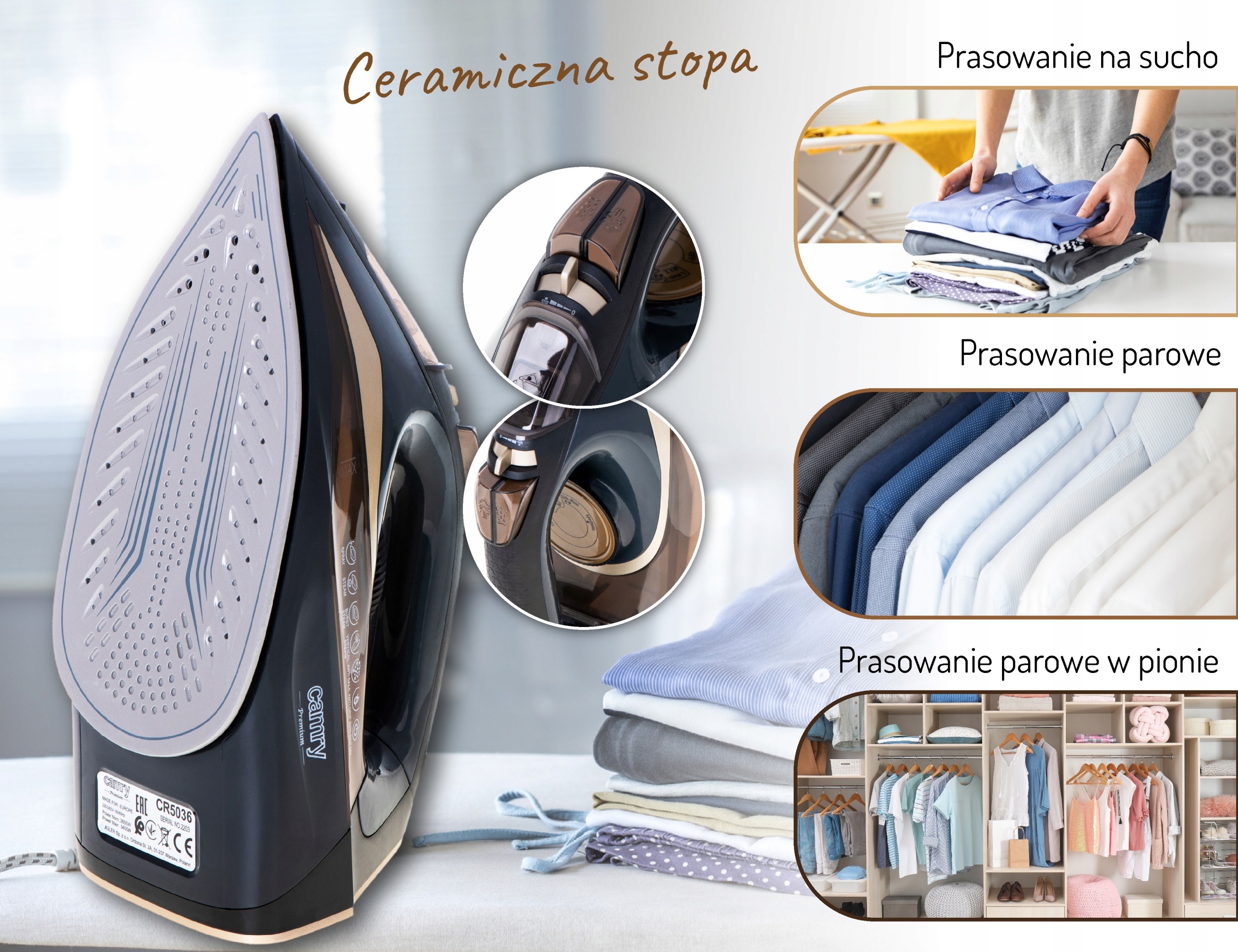ŻELAZKO PAROWE 3400W STRAŻAK ANTI-CALC CR5036