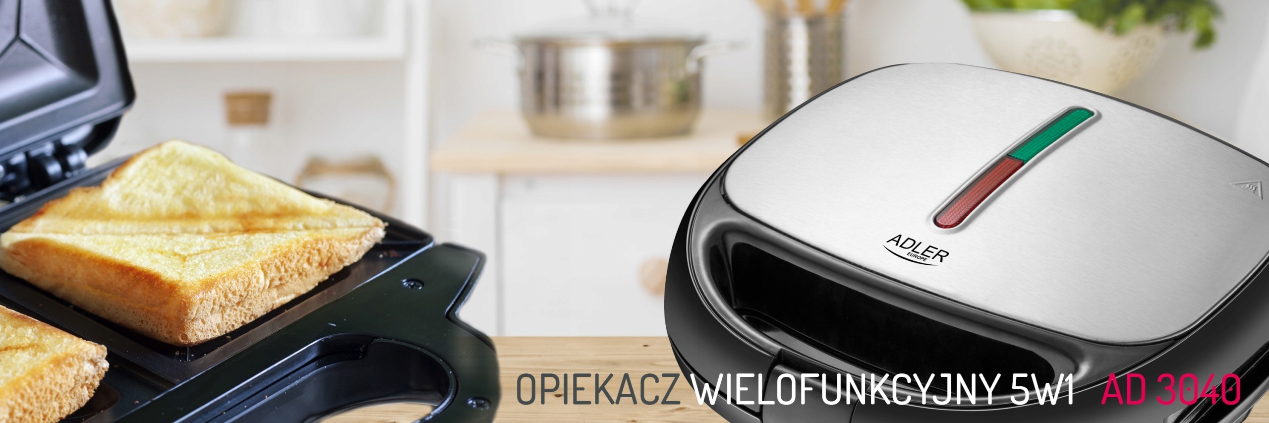 OPIEKACZ 5w1 GOFRY ORZESZKI GRILL TOSTY AD3040