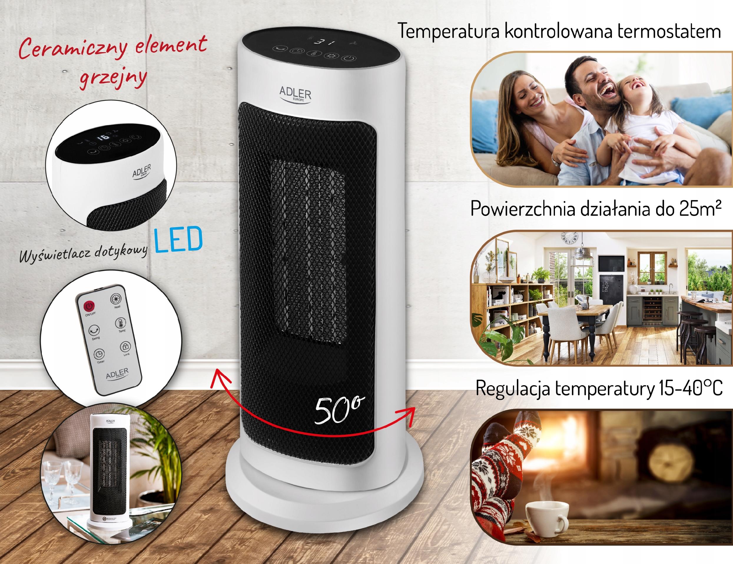 GRZEJNIK ELEKTRYCZNY AD7738 TERMOWENTYLATOR 2kW