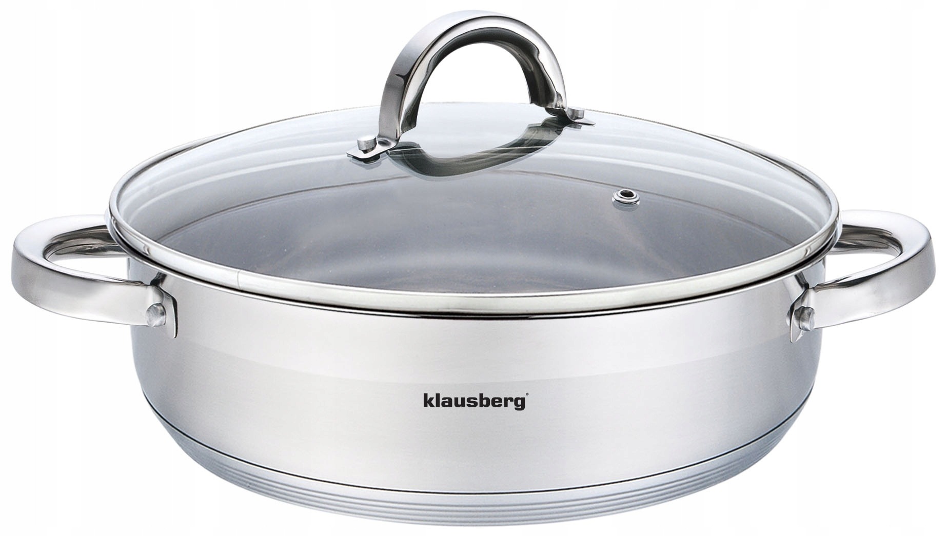 GARNEK PŁASKI Z POKRYWĄ stalowy 24cm 3,5 L 7172