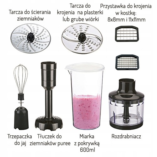 BLENDER RĘCZNY WIELOFUNKCYJNY MIKSER ZESTAW CR4623