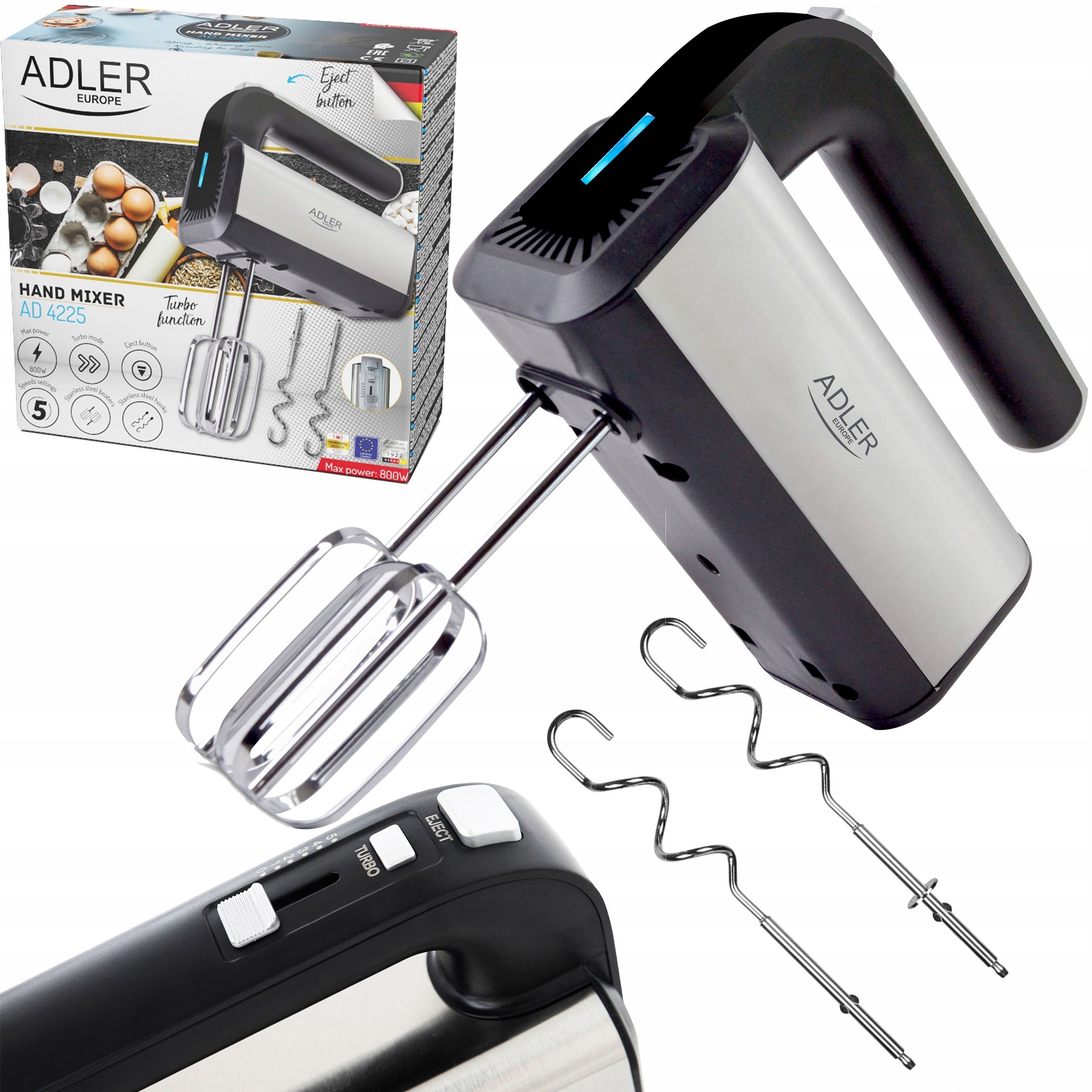 MIKSER RĘCZNY MOCNY ROBOT KUCHENNY TURBO 5 BIEGÓW