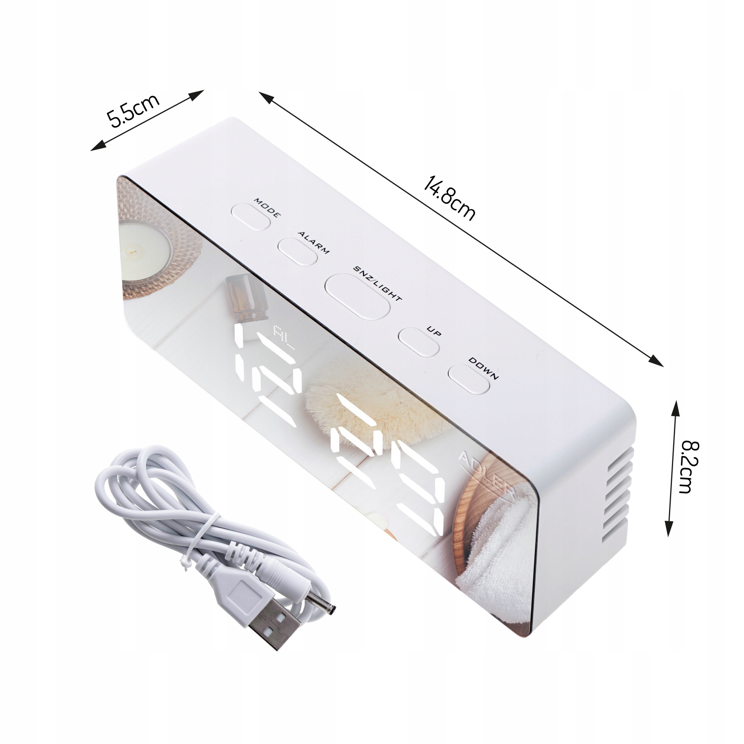 ZEGAR BUDZIK cyfrowy ELEKTRONICZNY TERMOMETR 1189w