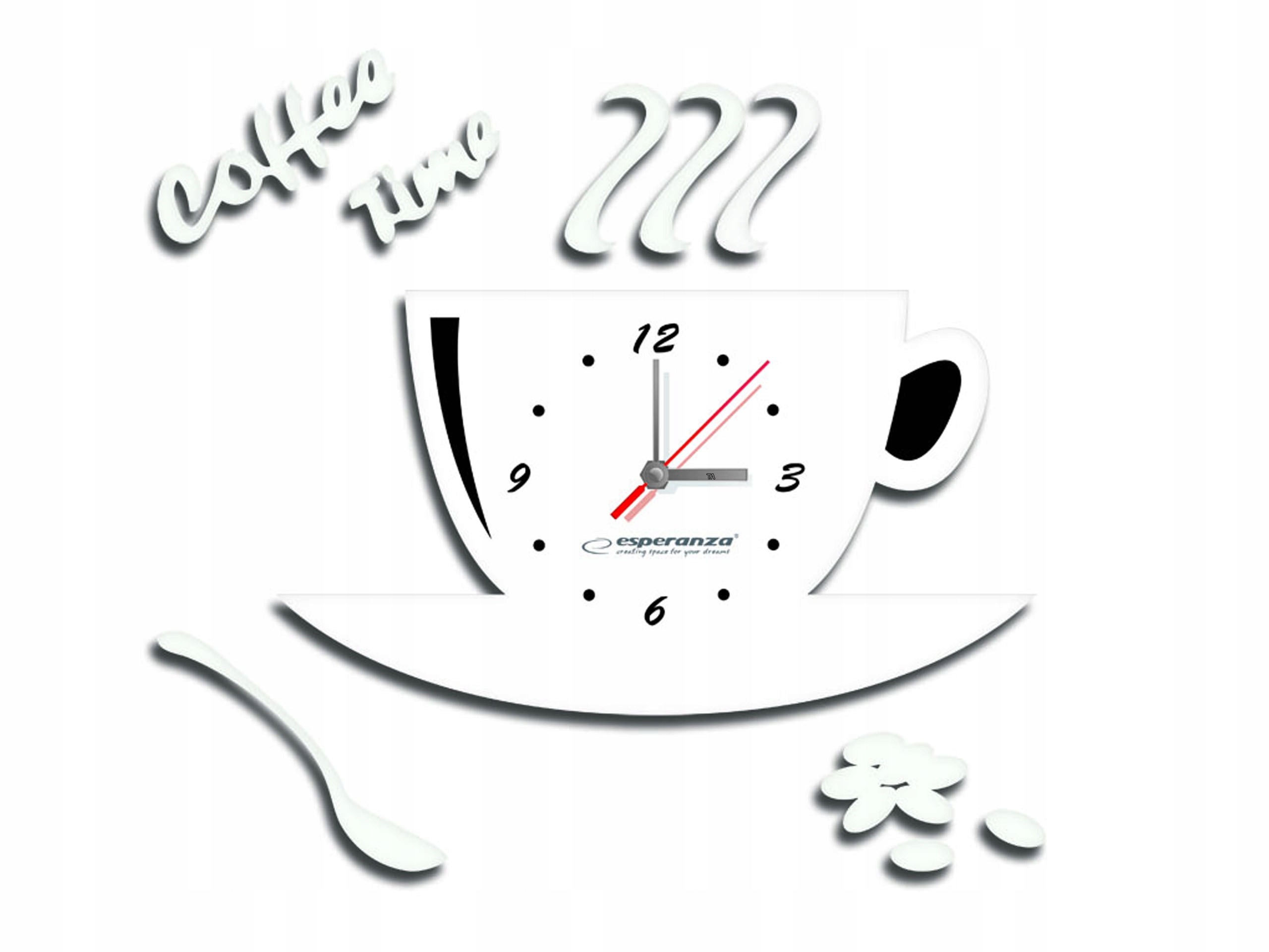 Zegar ścienny FILIŻANKA biały 17cm NOWOCZESNY DESIGN na ścianę