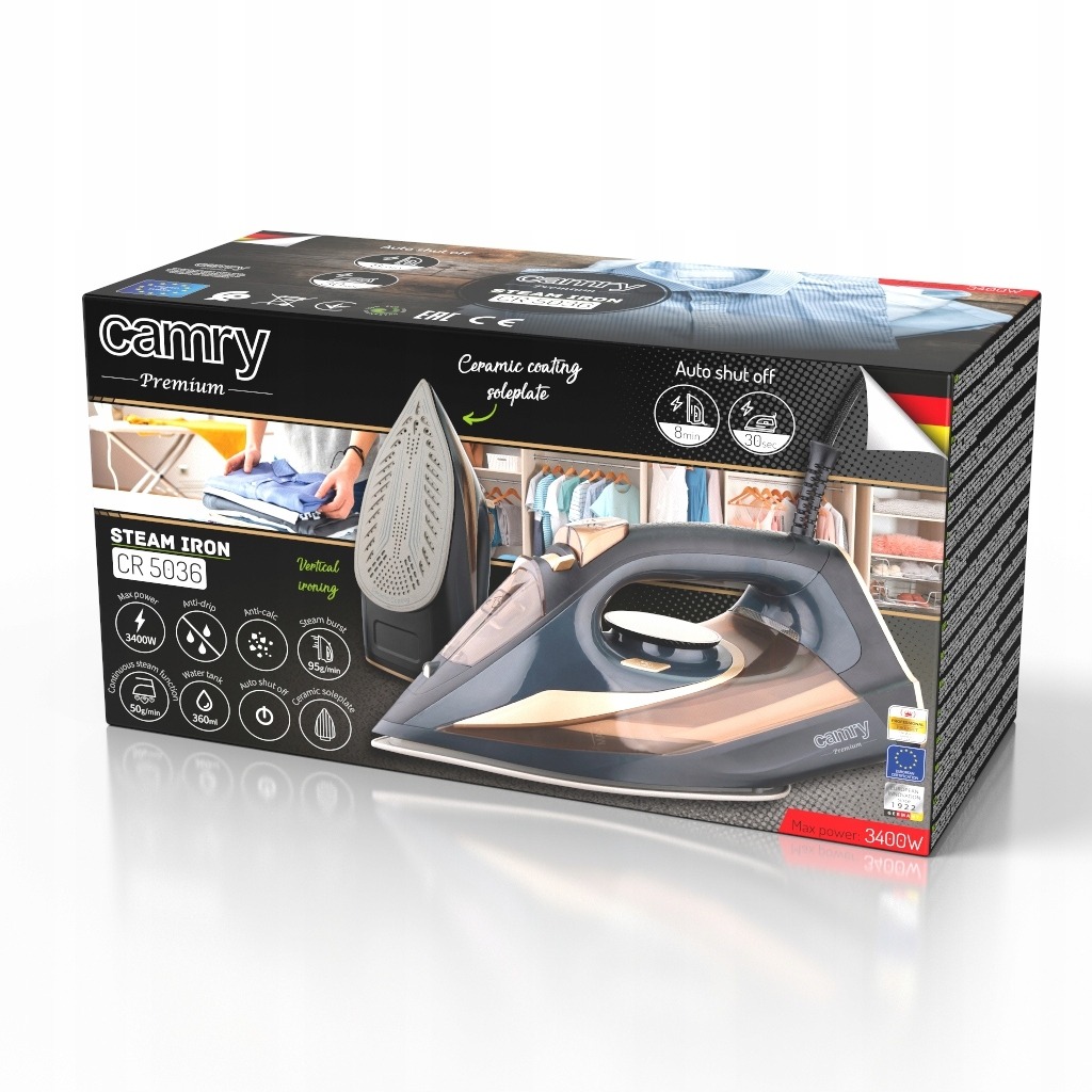 ŻELAZKO PAROWE 3400W STRAŻAK ANTI-CALC CR5036