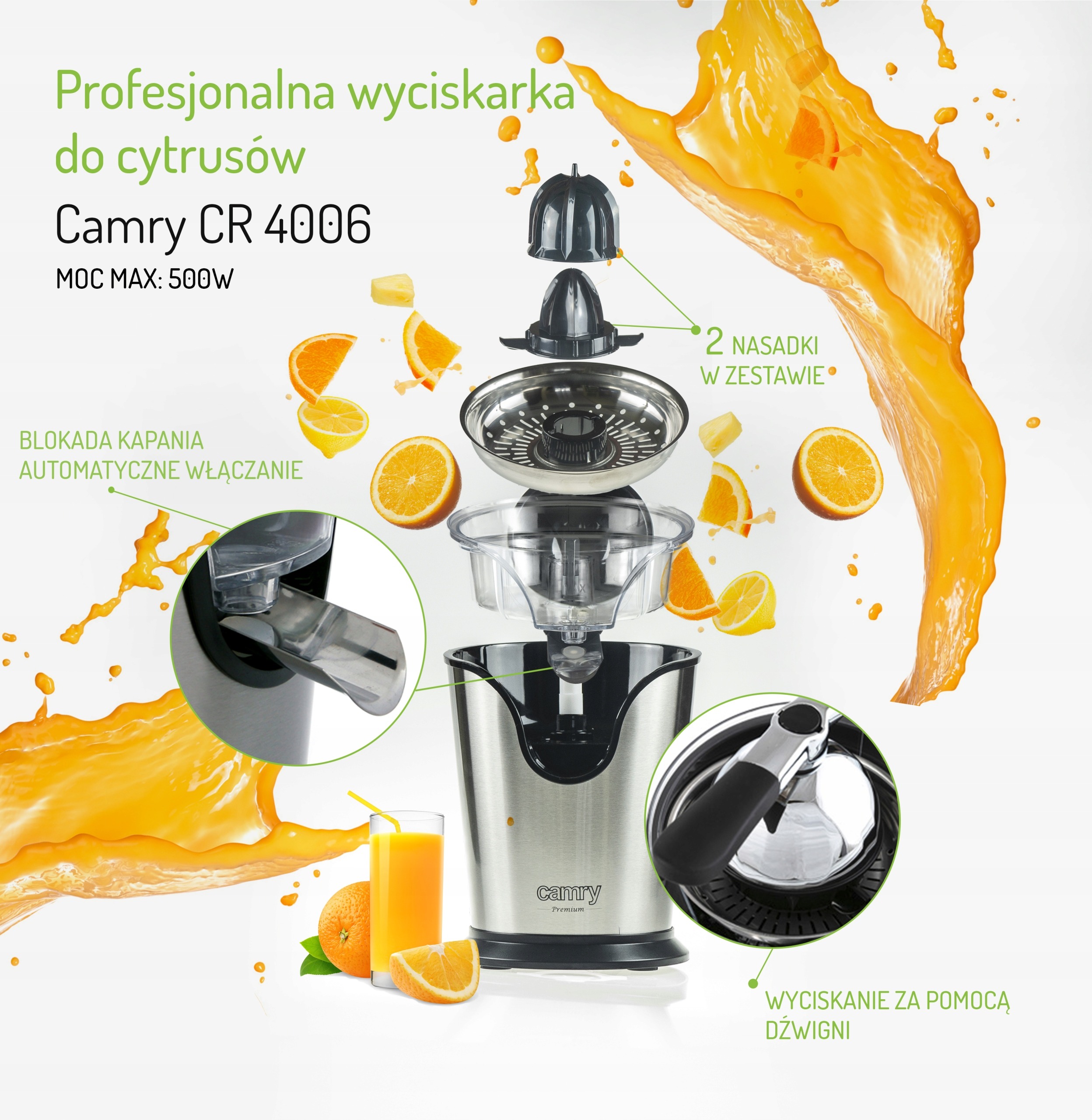 WYCISKARKA DO CYTRUSÓW SOKÓW ELEKTRYCZNA CR4006
