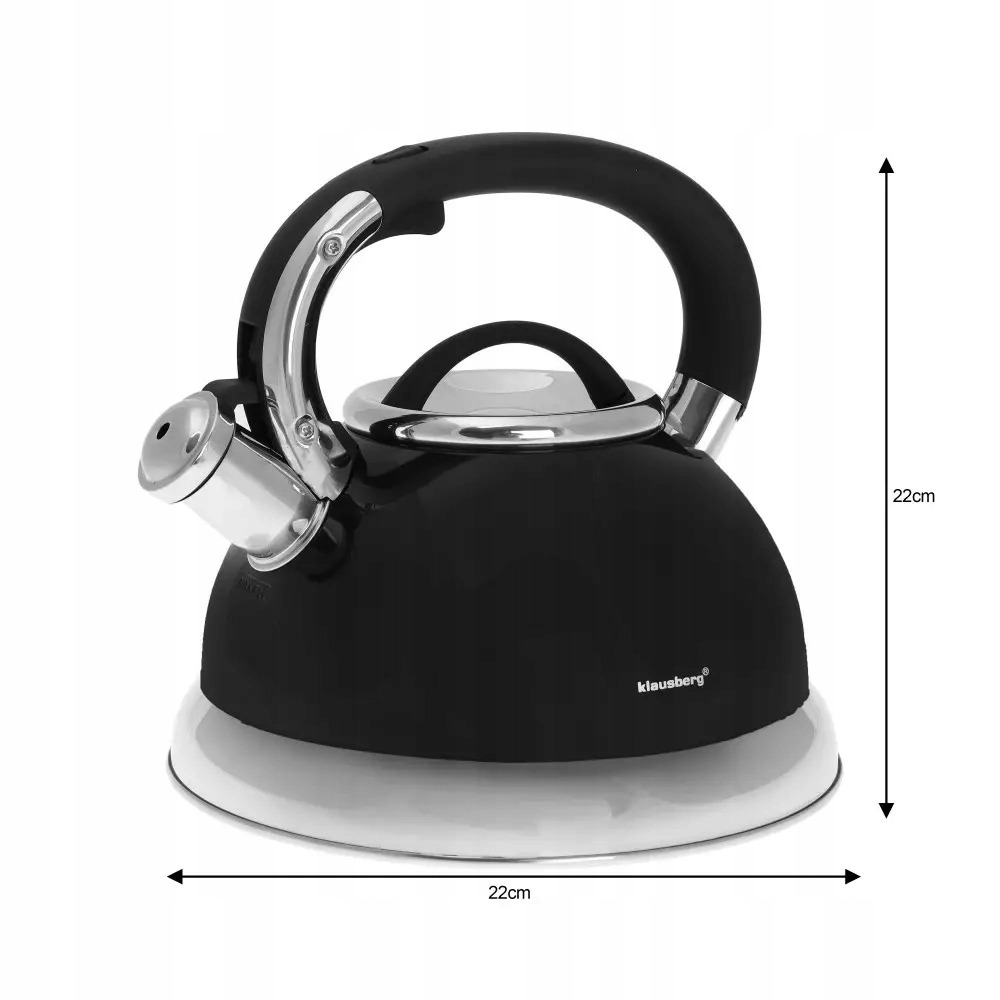 CZAJNIK Z GWIZDKIEM 2,8L INDUKCJA GAZ CZARNY 7204