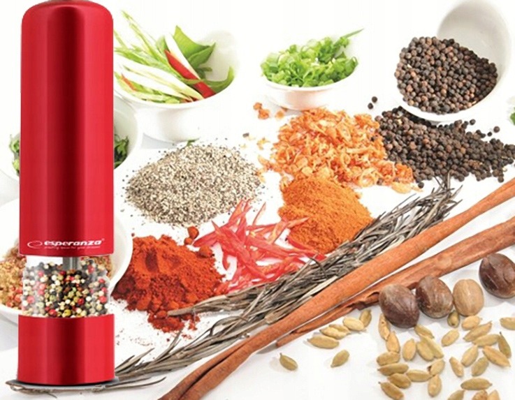 MŁYNEK ELEKTRYCZNY DO SOLI PIEPRZU czerwony EKP001