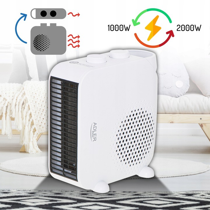 TERMOWENTYLATOR GRZEJNIK ELEKTRYCZNY 1000W/2000W