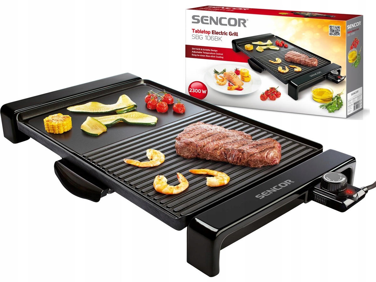 Grill elektryczny ogrodowy SBG106BK 2w1 kontaktowy