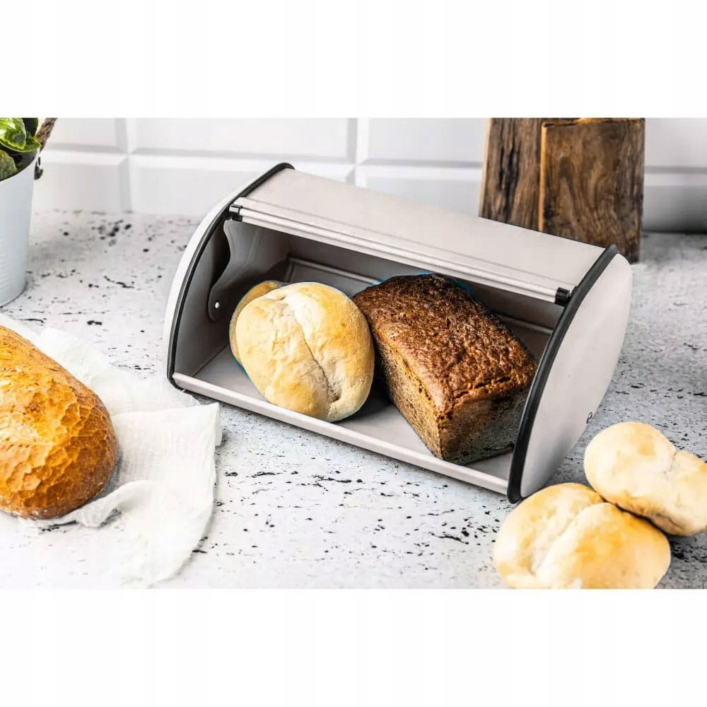 Chlebak stalowy mały 36cm KINGHOFF KH1754 Beżowy