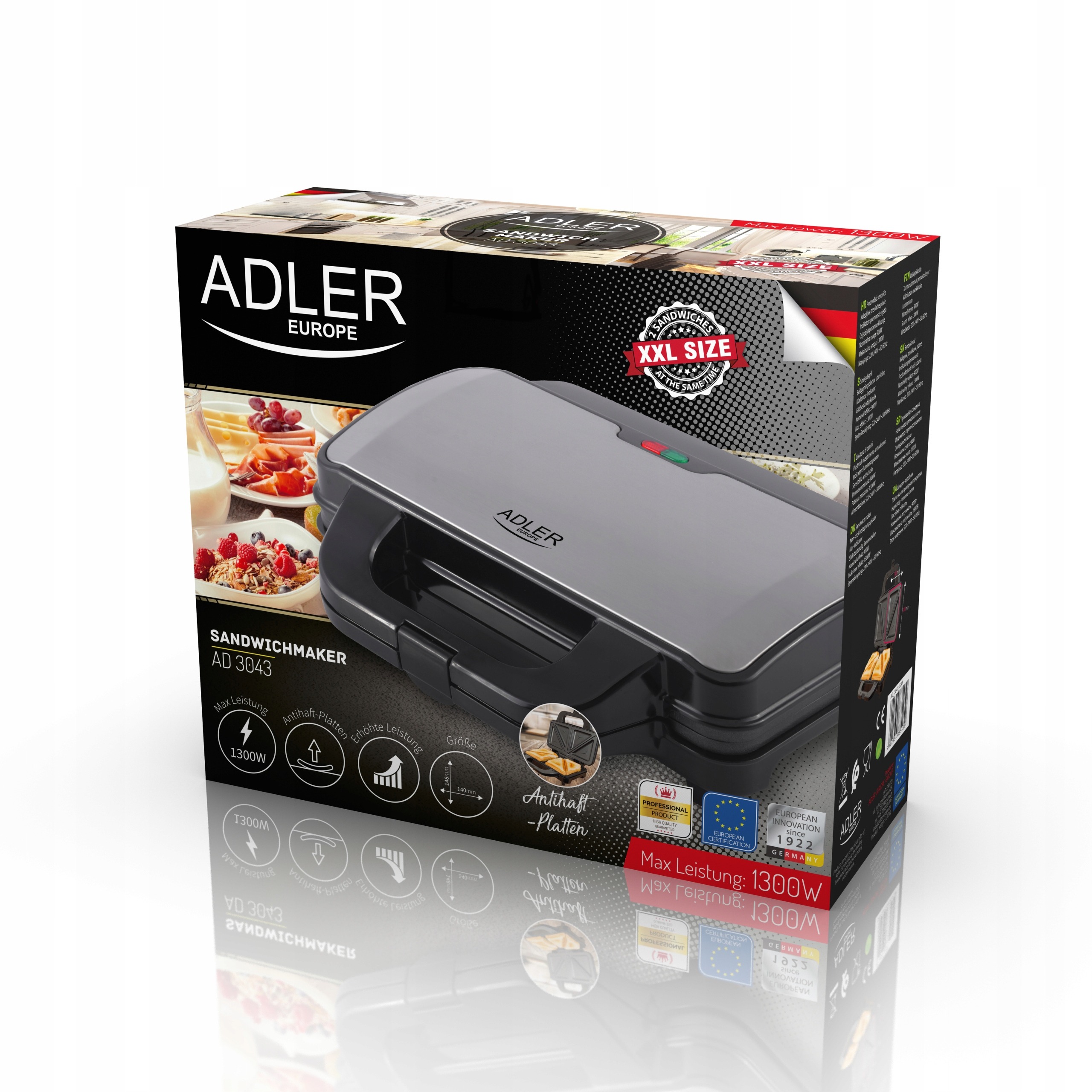 TOSTER OPIEKACZ DO KANAPEK AD3043 SANDWICH 1000W