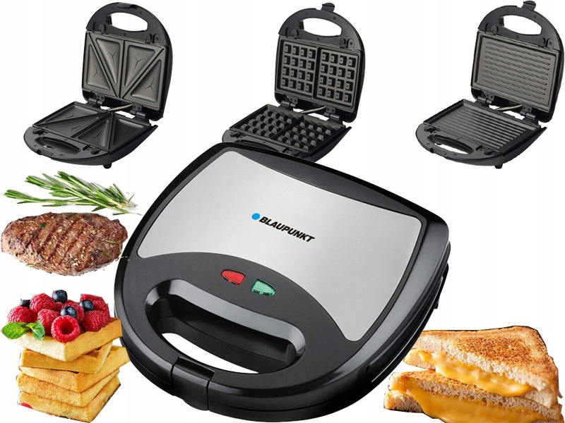 Opiekacz Blaupunkt SMS611 czarny 750W 3W1 INOX