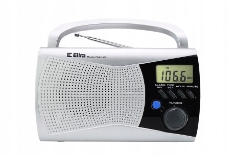 RADIO KUCHENNE RETRO SIECIOWE NA BATERIE SREBRNE