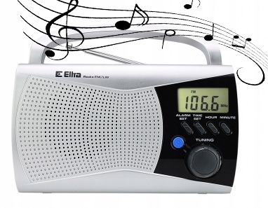 RADIO KUCHENNE RETRO SIECIOWE NA BATERIE SREBRNE