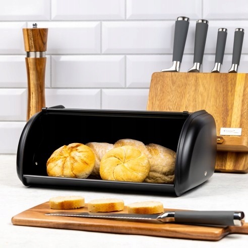 CHLEBAK POJEMNIK NA PIECZYWO STALOWY CZARNY