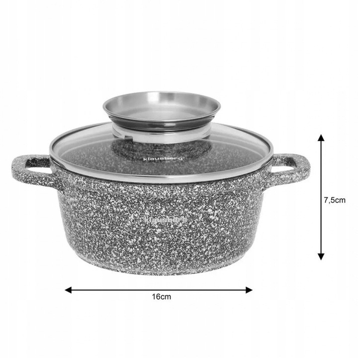 GARNEK MARMURKOWY 2,3L 20cm KLAUSBERG KB7519