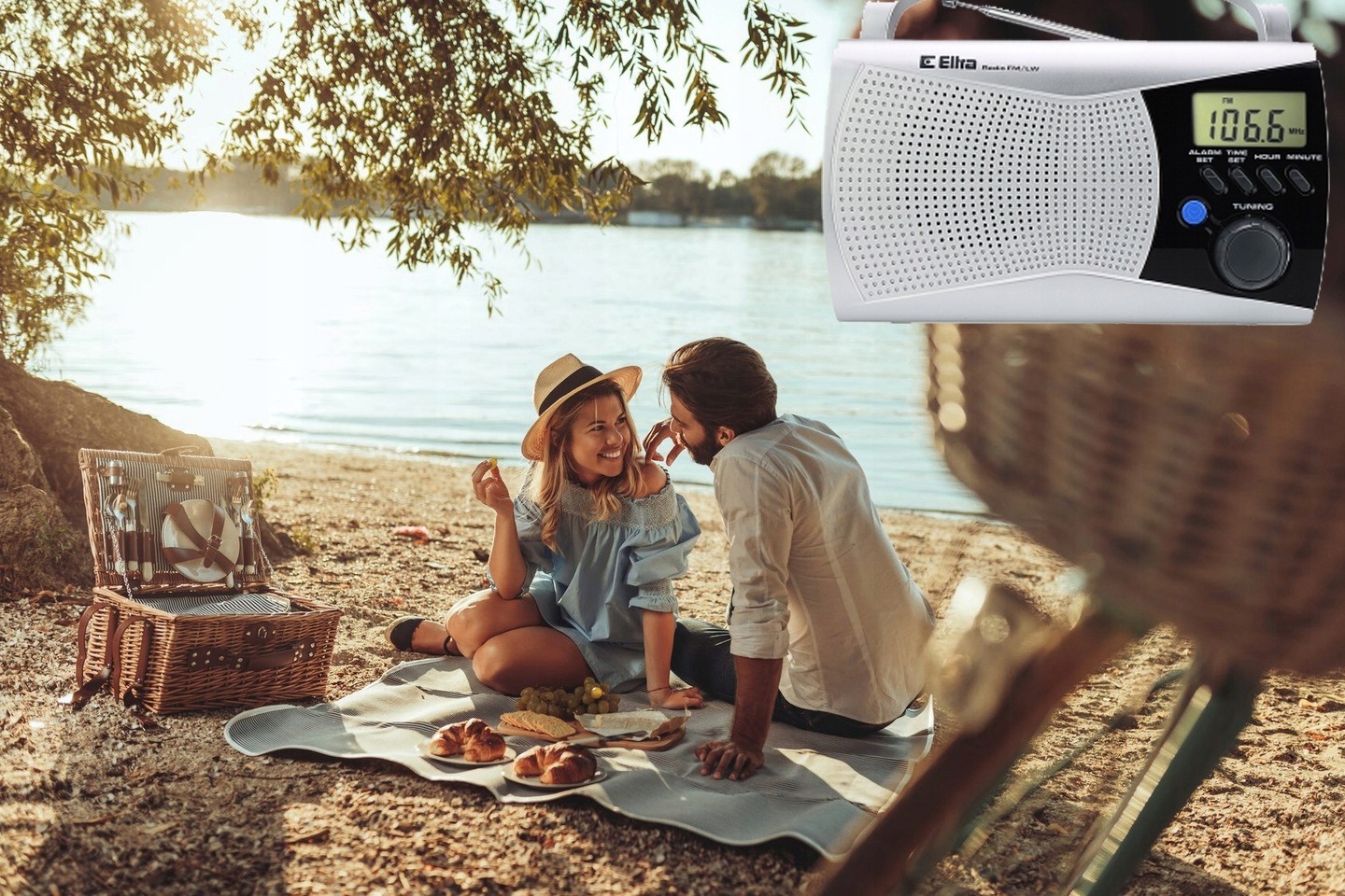 RADIO KUCHENNE RETRO SIECIOWE NA BATERIE SREBRNE