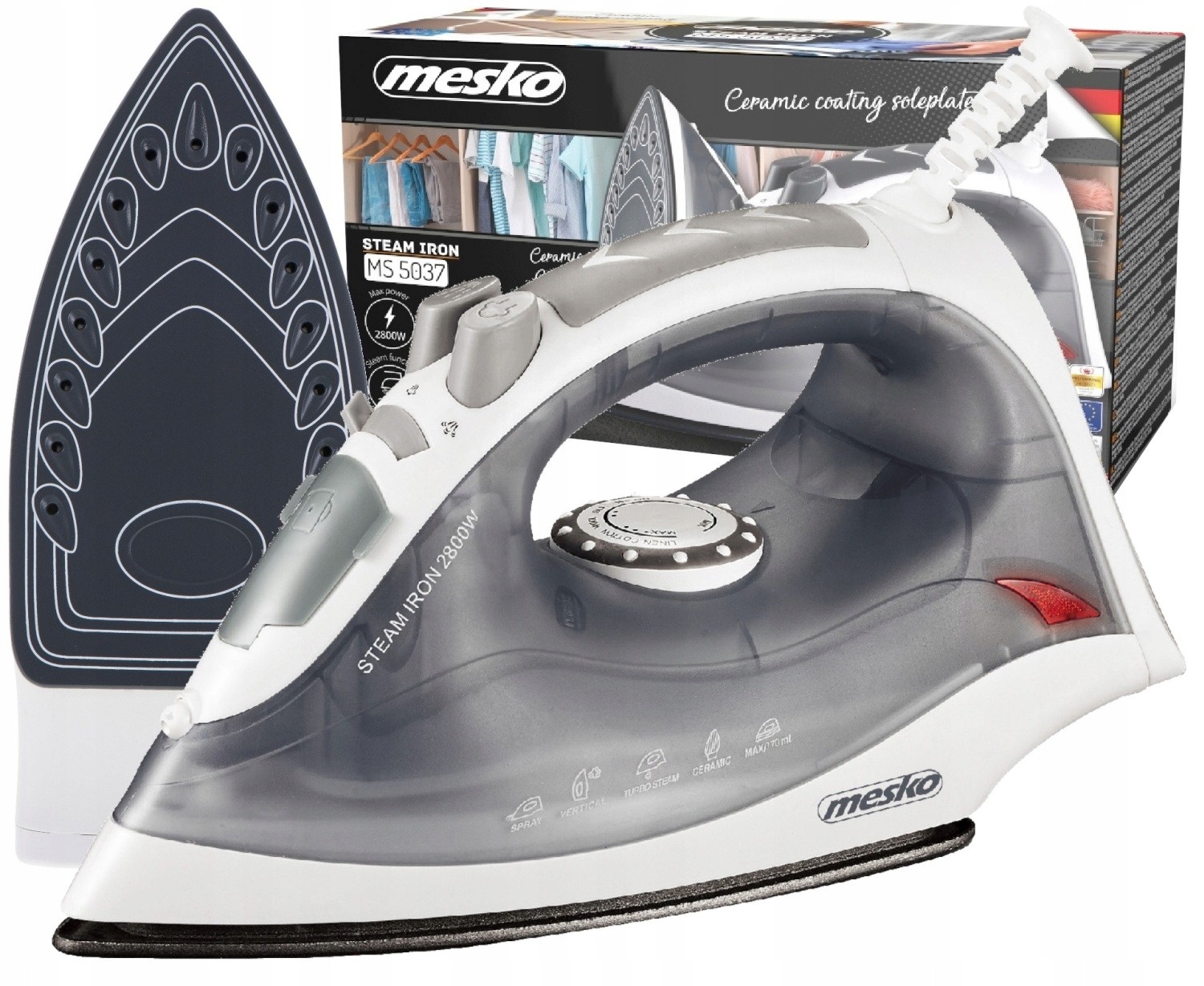 ŻELAZKO PAROWE CERAMICZNE 2800W MESKO MS5037