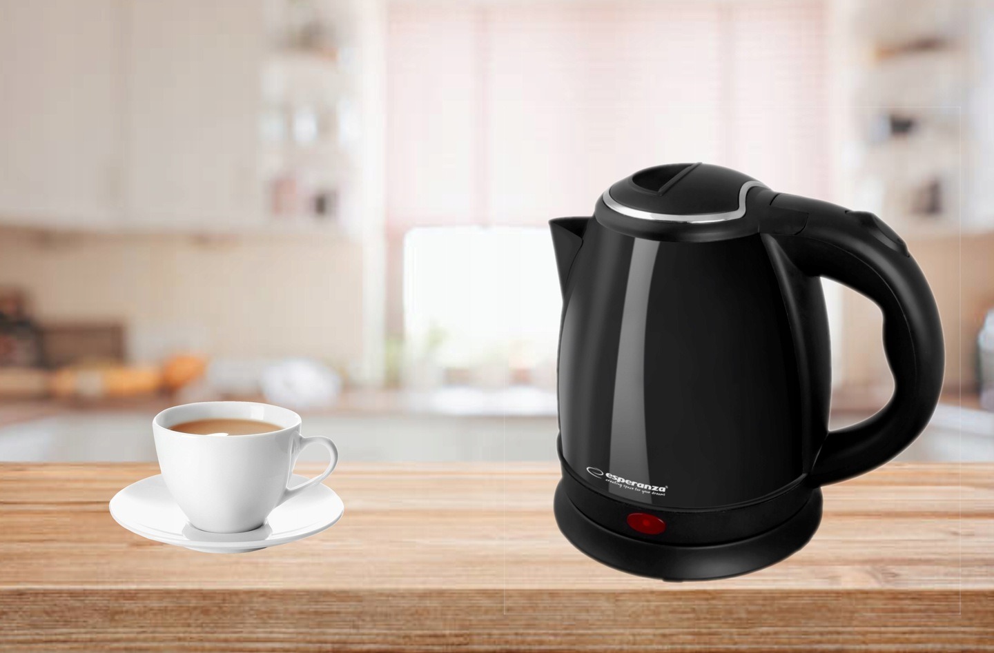 CZAJNIK ELEKTRYCZNY BEZPRZEWODOWY CZARNY STALOWY NIERDZEWNY 1L