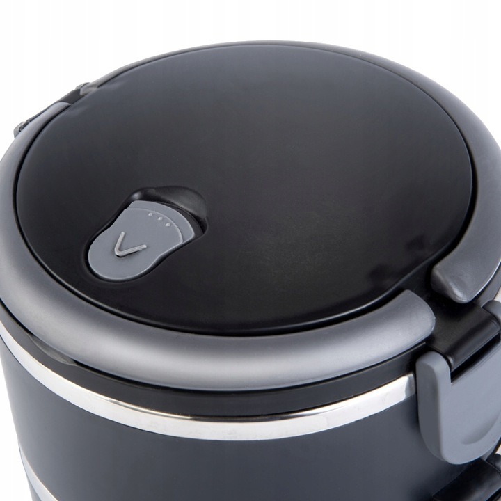 TERMOS OBIADOWY LUNCHBOX 3 PIĘTROWY 2,4L czarny