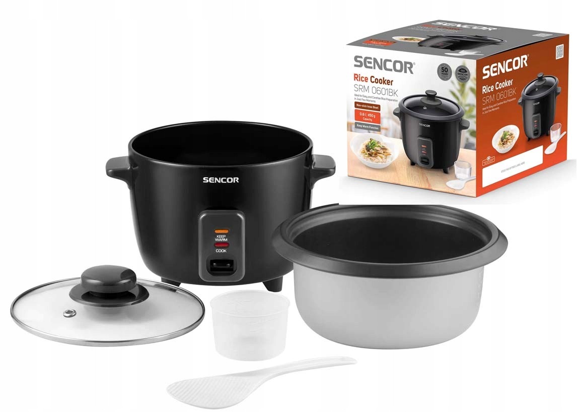 Garnek do gotowania ryżu SRM0601BK czarny 300 W