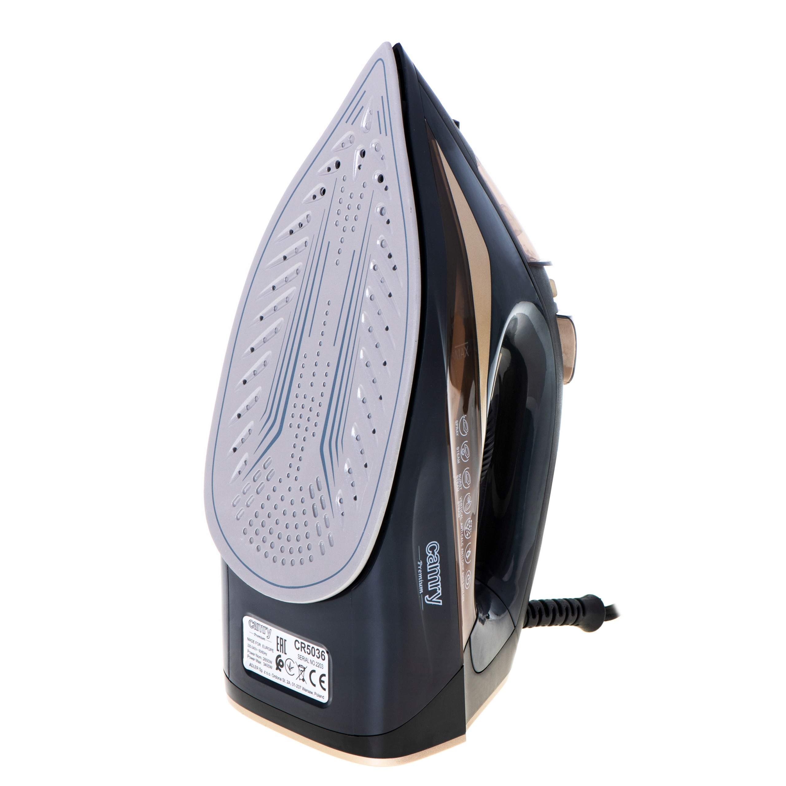 ŻELAZKO PAROWE 3400W STRAŻAK ANTI-CALC CR5036